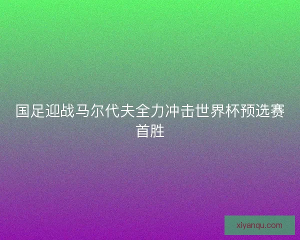 国足迎战马尔代夫全力冲击世界杯预选赛首胜