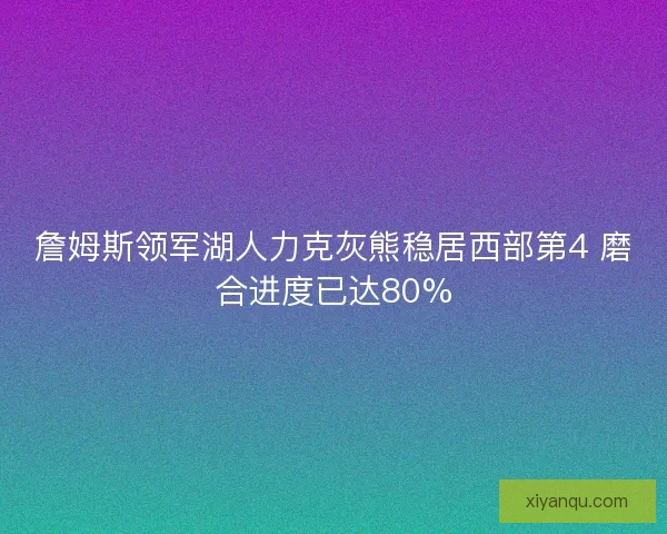 詹姆斯领军湖人力克灰熊稳居西部第4 磨合进度已达80%