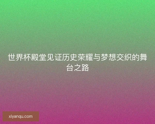 世界杯殿堂见证历史荣耀与梦想交织的舞台之路